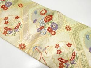 佐賀錦　雪輪に蝶・花蜀江模様織り出し　袋帯